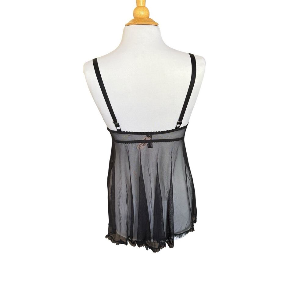Victoria's Secret Sexy Little Things Babydoll Lingerie Bow Black Rhinestones 34D - Picture 5 of 10